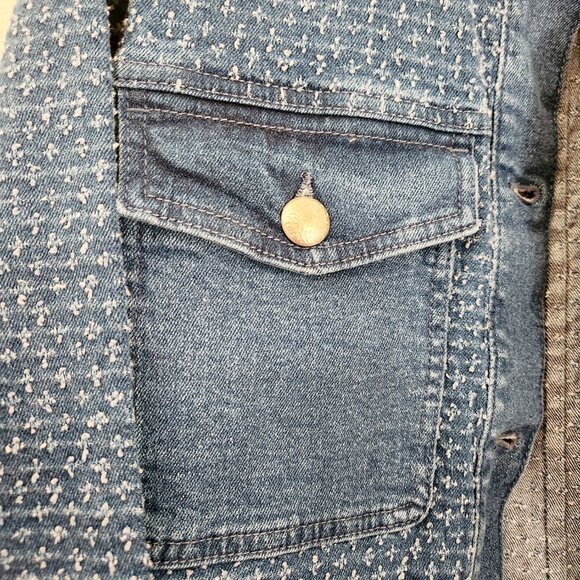 Time and Tru Women's Clip Dot Denim Jacket, Size XL. NWOT. - Picture 3 of 11